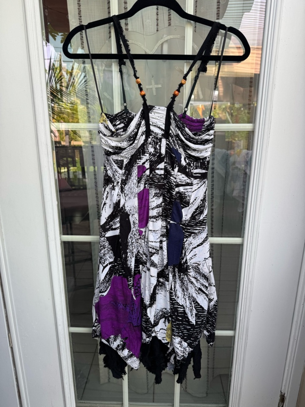 Z🐞Free People Rag dress Black & White Graphic Dress